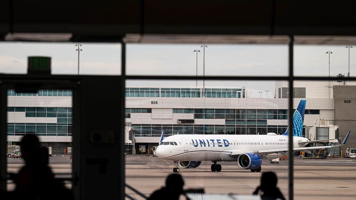 A United Airlines plane at Denver International Airport in Denver, Colorado, in March 2026