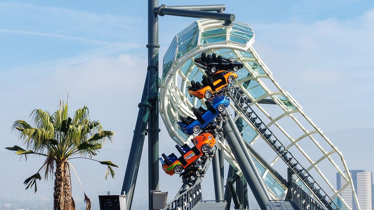 Fast & Furious: Hollywood Drift roller coaster at Universal Studios Hollywood.