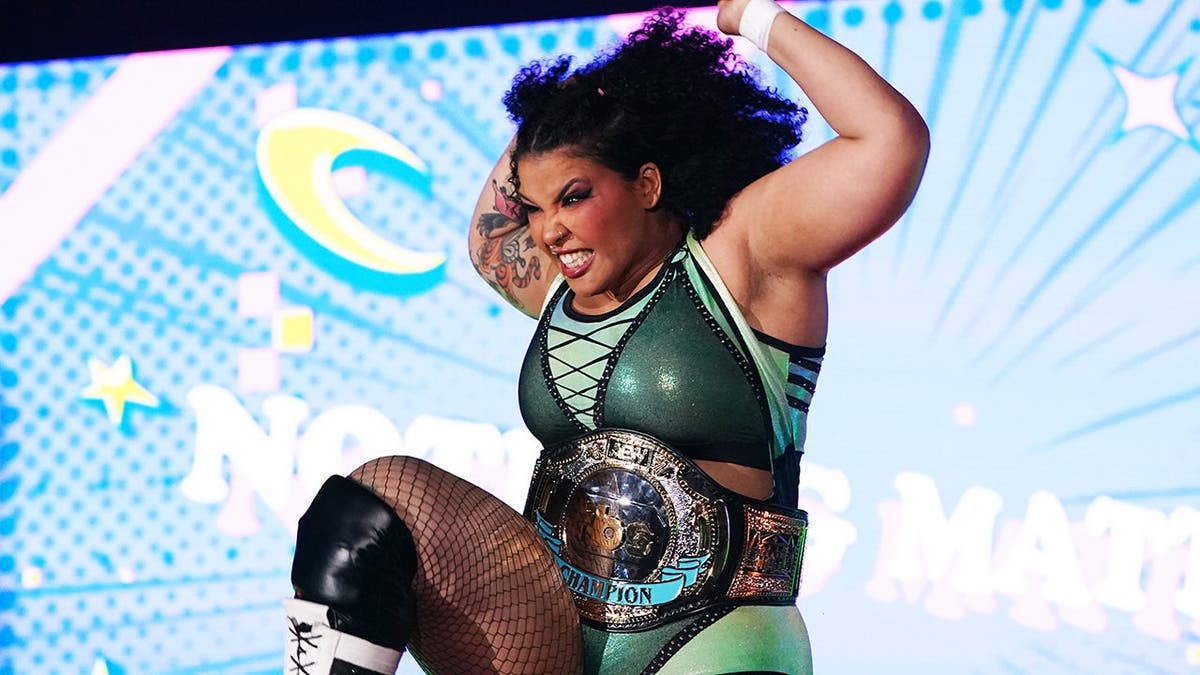 Willow Nightingale enters the ring during Women's Pro-Wrestling Stardom at Yokohama Budokan.