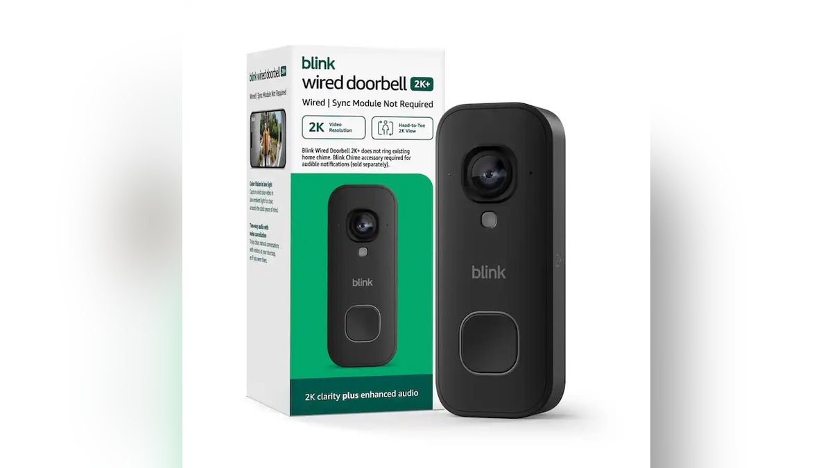 See visitors and packages at your front door with this wired 2K video doorbell.