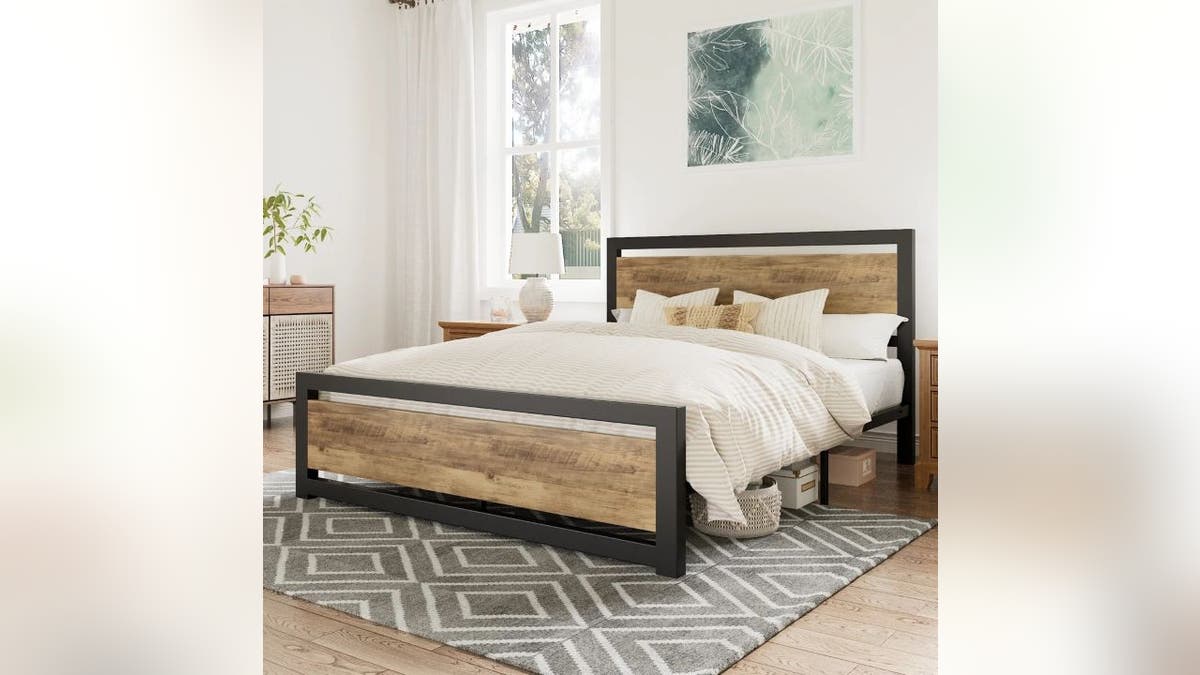 Give your room a bolder look with a combination of metal and wood.