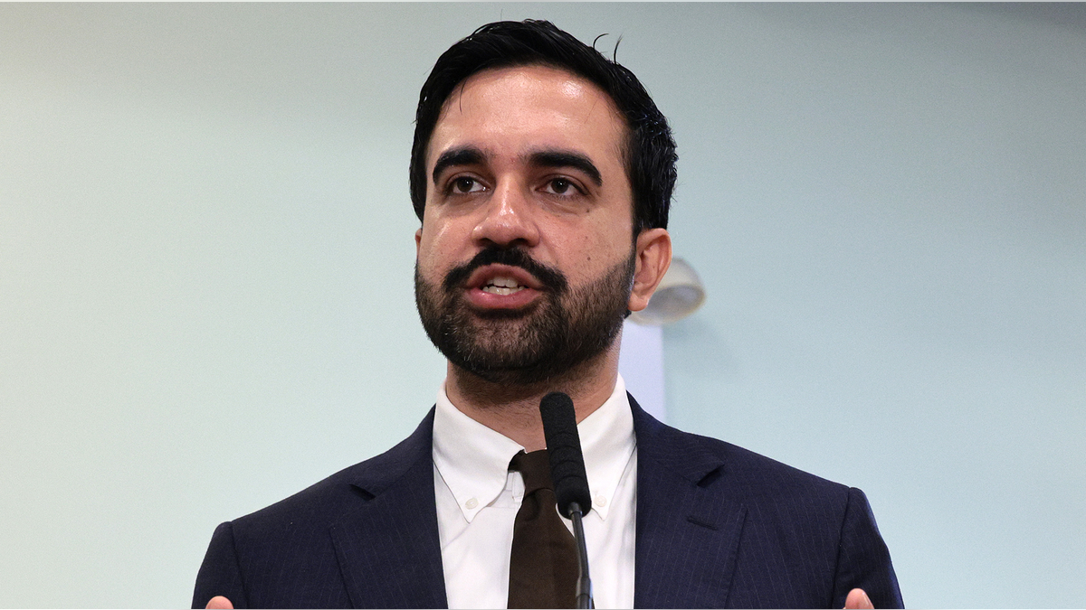 Zohran Mamdani giving a speech