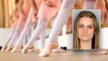 Photo of Emily Pryor Albino; photo of little girl ballerinas practicing