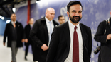 New York City Mayor Zohran Mamdani visits employees at Citi Field prior to the game between the Arizona Diamondbacks and the New York Mets on April 09, 2026 in New York City.