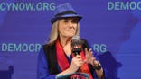 Democracy Now! host Amy Goodman speaks during the outlet's 30th anniversary event in New York City.