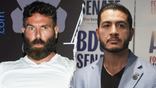 Split image showing Abdul El-Sayed speaking and Dan Bilzerian standing in India.