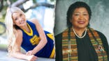 Split image: Madison Brooks, left, in a cheerleading uniform; Judge Gail Ray, right, in a judicial robe.