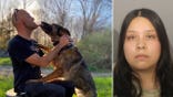Composite image showing Bridgeport Police Officer Cooper Whiteside and Melissa Esperanza Ramirez Romero, who is charged in connection with the crash that killed him.