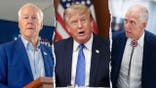 A split image of President Trump, Sens. Thom Tillis, R-N.C., and John Cornyn, R-Texas