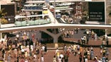 Aerial view of PeopleMover at Disneyland in California