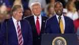 Trump campaigns for Mike Rogers and John James in Michigan