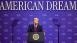 Donald Trump speaks at an event in Las Vegas, Nevada.