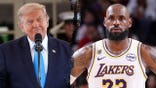 Donald Trump and LeBron James in a split image
