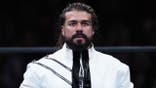 Andrade El Idolo enters the ring during New Japan Pro-Wrestling in Tokyo.