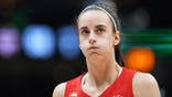 Caitlin Clark #22 reacts during the second half against the Seattle Storm.