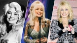 A three-way split of Dolly Parton through the years.