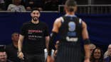 Former basketball player Enes Kanter Freedom and Natasha Cloud #9 of the Chicago Sky