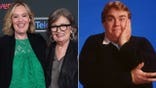 A split image of Jennifer and Rosemary Candy and the late John Candy.