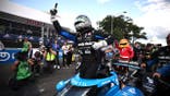 Kyle Kirkwood celebrating Freedom 250 GP win
