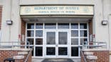 The entrance to the Federal Bureau of Prisons building in New York City.