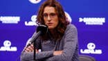 Stephanie White speaks during a pregame press conference.