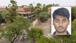 Composite image showing the University of Arizona campus and murder suspect Varun Batchigari