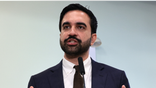Zohran Mamdani giving a speech