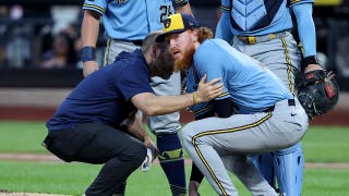El lanzador titular de los Brewers recibe un golpe con una bola bateada en línea recta a 106 mph en un momento aterrador y abandona el partido tras un solo lanzamiento
