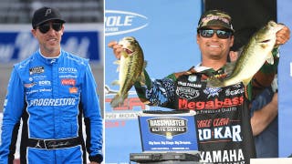 Denny Hamlin chases monster largemouth bass in Texas with Bassmaster pro Chris Zaldain