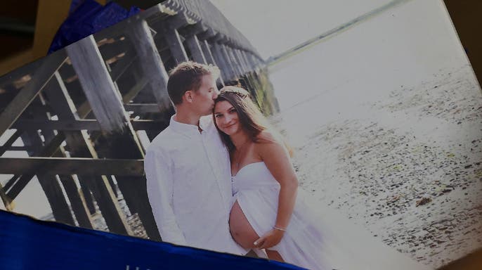 Lindsay Clancy and Patrick Clancy in an undated photo. Lindsay is pregnant in the photo.