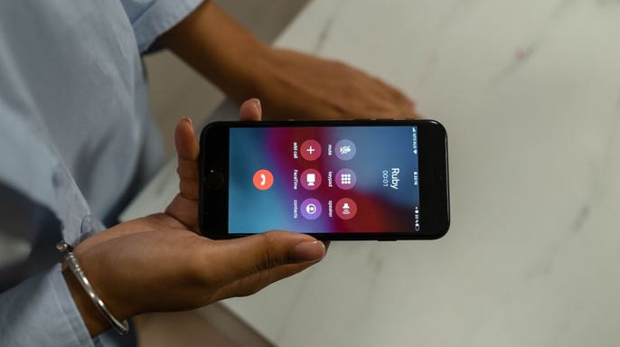 A person using a phone