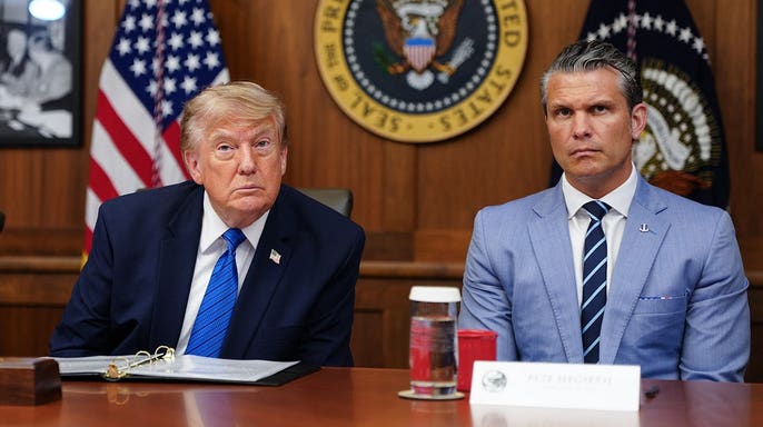 President Donald Trump and War Secretary Pete Hegseth