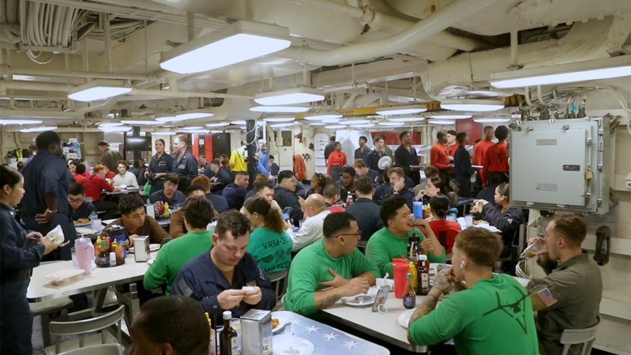 Mess deck on the USS George Washington
