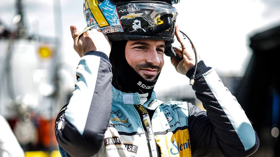Alexander Rossi reacts to his first laps in the next generation of IndyCar