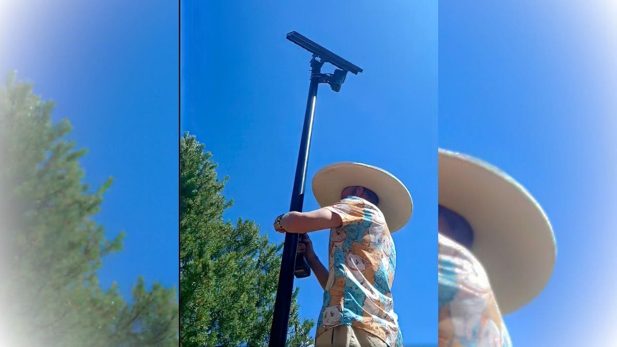 Man filming himself.