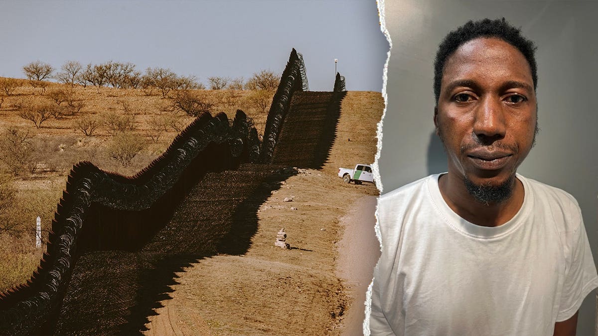 Abdoulaye Dia mugshot and the border fence