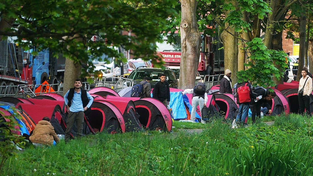 Tents used by asylum seekers along Dublin's Grand Canal