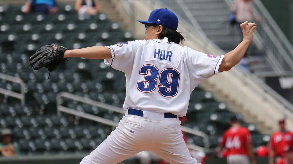 Min Hur on the mound