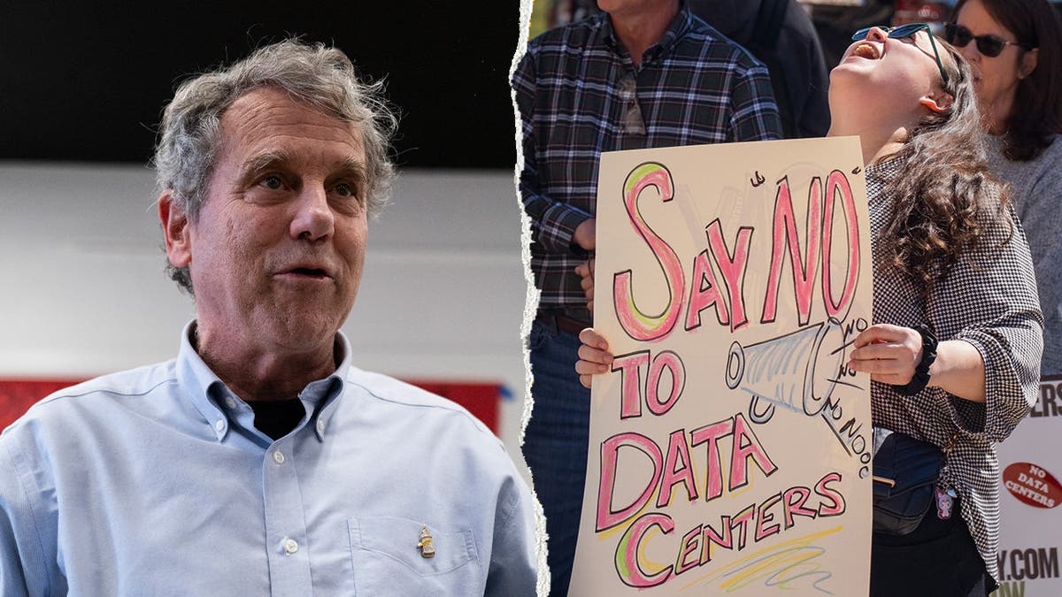 Sherrod Brown and Data Center Protester