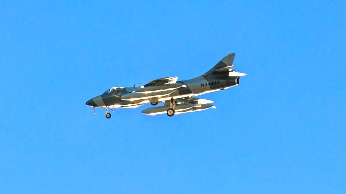 View of MK-58 Hawker Hunter in the sky