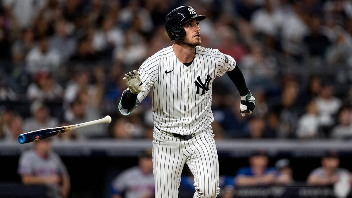 Cody Bellinger bats during a game at Yankee Stadium