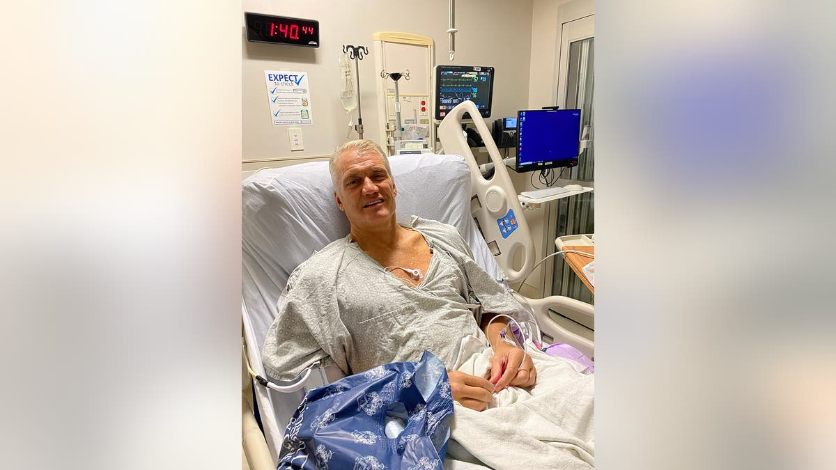 Dolph Lundgren at the hospital.