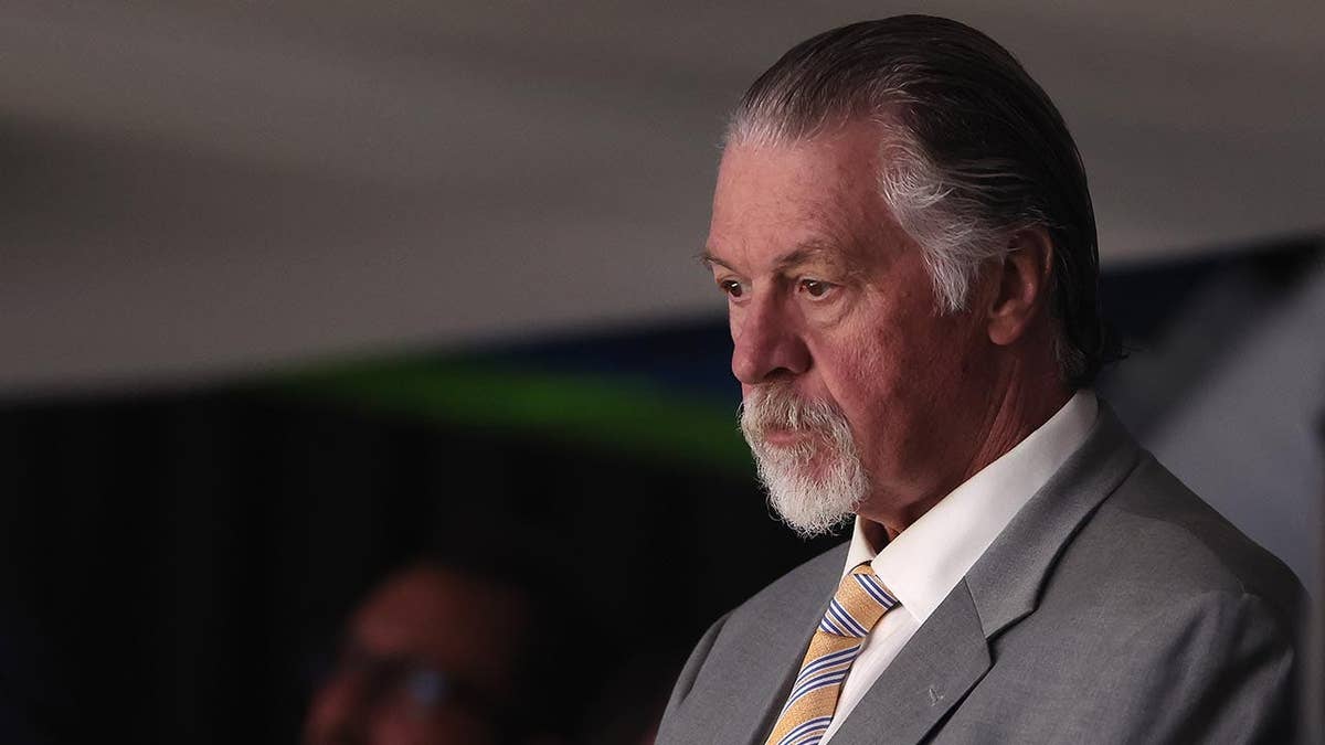 Barry Melrose looks on during a Stanley Cup Final game