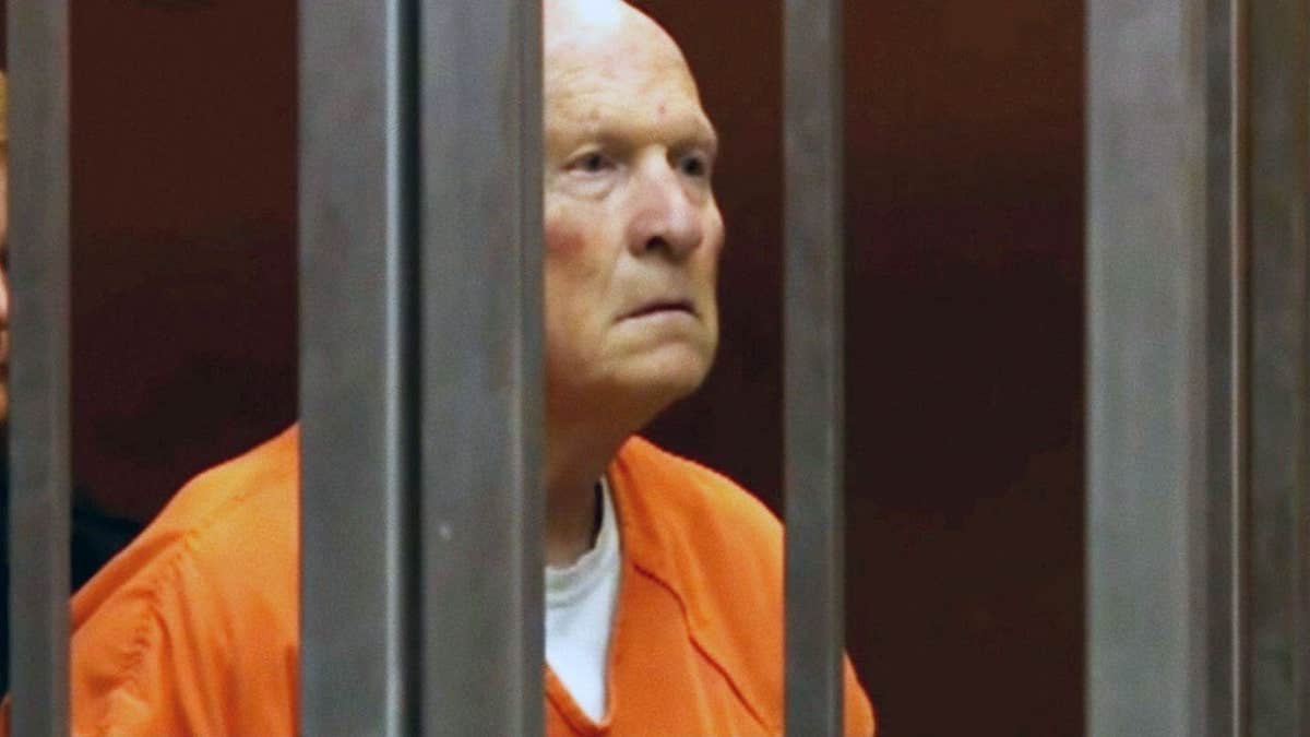 Joseph James DeAngelo Jr. is seen behind bars.