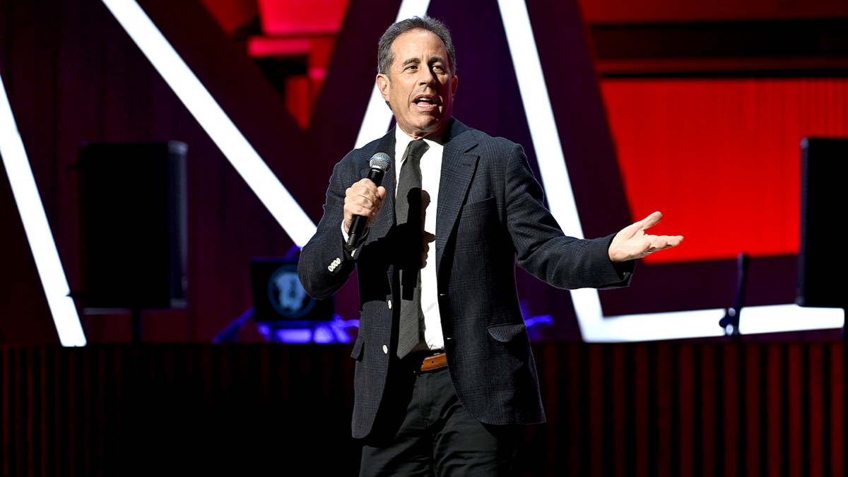 Jerry Seinfeld performs during Stand Up for Heroes benefit in New York. Jerry Seinfeld performs during Stand Up for Heroes benefit in New York.