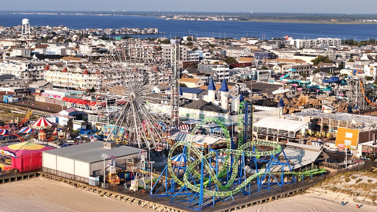 Aerial of Seaside Heights boardwalk