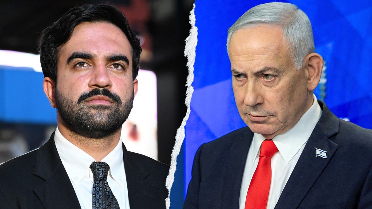 Mamdani and Netanyahu split images