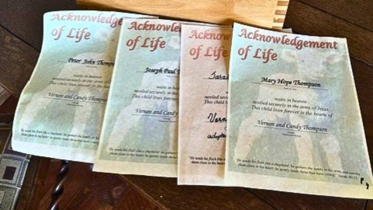 acknowledgement of life certificates