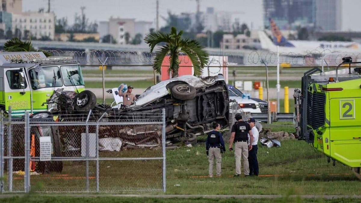 A crushed vehicle A crushed vehicle