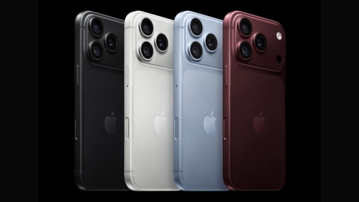 A lineup of iPhones